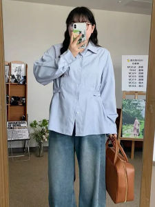 Plus Size Waist-Tight Stylish Long Sleeves Shirt on Both Sides Womens Autumn Plus Size Ladies Easiest for Match Chic Slim Looking Tops Bottoming Shirt