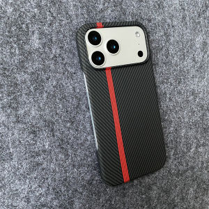 Carbon Fiber Kevlar Pattern Phone Case for IPhone 17 Air 16 15 14 Plus 13 12 11 Pro Max Business Shockproof Retro Leather Cover