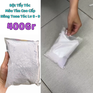 Bột Tẩy Tóc Màu Tím - 400GR Nâng Tone Tóc Lv 8 - 9 Sau 1 Lần Tẩy Không xót da đầu lên màu chuẩn