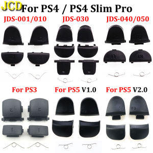 JCD 1 Set Black Replace R1 L1 R2 L2 Triggers Buttons For PS3 PS4 Pro Slim PS5 Controller Game Key With Spring