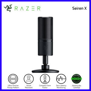 【In Stock】Original RazerˉSeiren X USB Streaming Microphone Built-in Shock Mount Supercardiod Pick-Up Pattern 25mm Condenser Capsules USB Plug & Play For PC