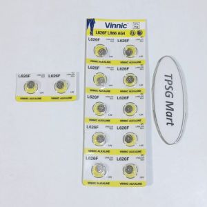 Pin 1.5V AG4 L626F LR66 376 G4 SR626 377 SG4 SR66 VINNIC (Vĩ màu Xanh hoặc Vàng)