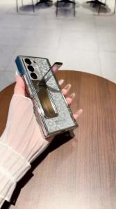 szhaiyu | For Samsung Galaxy Z Fold 8 Ultra Z Fold 8 7 6 Case With Luxury Stylish Feather Yarn Pattern With Hinge Shockproof Back Cover