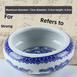 Guangzu Ceramic Blue and White Porcelain Writing Brush Writing-Brush Washer Large Brush Washing Cylinder Ink Bowl Ink Multifunctional Ink Plate Pen Holder Traditional Chinese Painting Calligraphy Adult Student Traditional Chinese Painting Practice Ink Poo