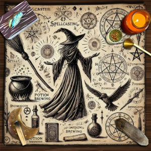 VIKAMA Scorpio Zodiac Evil Eye Moon Tarot Cloth Divination Mat Witchcraft Wiccan Occult Altar Cloth Gothic Decor
