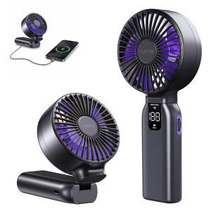 FUNME Portable Turbo Fan – Compact USB-rechargeable high-speed fan with 100 adjustable speed levels. High-quality product.