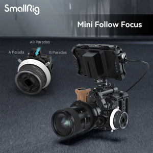 SmallRig Mini Follow Focus with A/B Stops & 15mm Rod Clamp Snap-on Gear Ring Belt for Mirrorless Cameras DLSR Fits Different Diameter Lenses Up to 114mm F40 3010