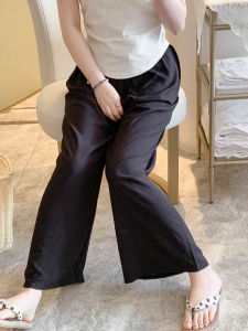 KASIHAN | Thin Pure Color Wide Leg Pants for Women 3/4 Length