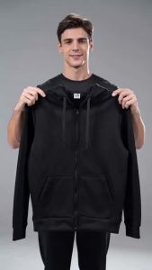 2026 New Mens Warm Fashion Zipper Sweatshirt Spring and Autumn Loose Casual Hoodie Mens Y2k Long Sleeve Solid Color Hoodie