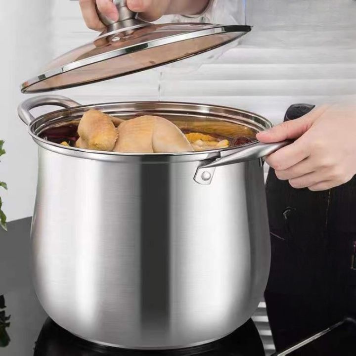 1Pc Stainless Steel Soup Pot Large Capacity Household Noodle Cooking