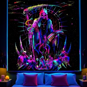 VIKAMA Halloween Dark Reaper Tapestry Viper Skeleton Legion of Stars Gaming Room Escape Room Decoration Cyberpunk