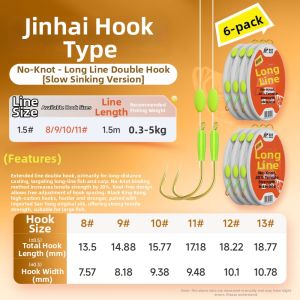 JIADIAONI | Long Leader Pre-Tied Bait Hooks For Grass Carp and Pike