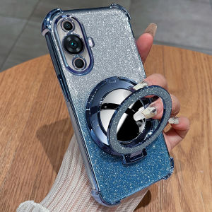 Huawei Nova12 Vitality Edition Silicone Phone Case with Lens Film Anti-Fall Transparent Female Model with Mirror New Advanced Sense