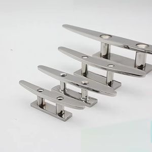 【M】1Pc 4" 5" 6" Combo Mooring Cleat 2 Hole 316 Stainless Steel Polished Boat Cleats For Marine Boat Deck Rope Tie Yacht Hardware