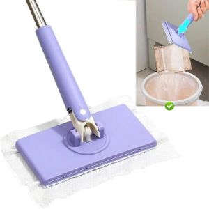 Hands-Free Cleaning mop For Floor/Window 360°Rotation Mini Mop For Wet Wipes Household Kitchen Cleaning Tool