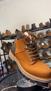 Borsa Sepatu Boots Kasual Pria Laki Kulit Asli Borsa Reinforce Dark Tan
