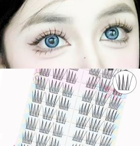 10Rows Korean False Eyelashes Natural Wispy Lash Clusters with Clear Band Thick Anime Style Eyelash Extensions Soft Manga Lashes