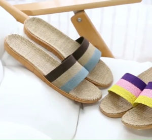 Ladies Linen Slippers for Women Home Cotton Linen Comfortable Non-slip Sandal Slippers for Couples