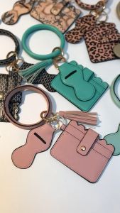 (MG)Ins Style Women 2 in 1 Card Holder Ring Chain Small Purse Keychain Card Wallet Dompet Beg Kecil Perempuan Woman