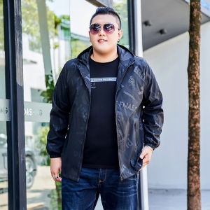 Spring and Autumn New Plus Size Jacket Menswear Thin Coat Overweight Man Sports Raccoon Loose Top Fashion
