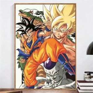Bandai | Bộ Tranh Kim Cương Dragon Ball Z - Goku Gohan Vegeta Gogeta Mosaic - Tác Phẩm Nghệ Thuật Thủ Công Kim Cương Tròn/vuông Trang Trí Nhà Quà Tặng