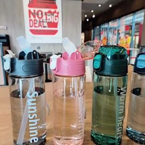 Botol Minum Tali Anak Dan Dewasa Ekslusif Aesthetic Sedotan Transparant 600ml ZY 1803