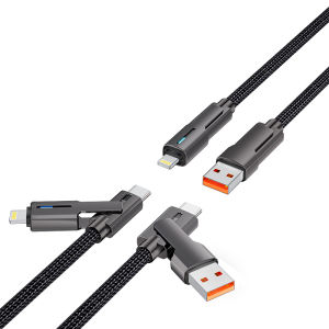 SKAMA | 4-in-1 Fast Charging Data Cable Dual Head USB Multi-Function Car PD
