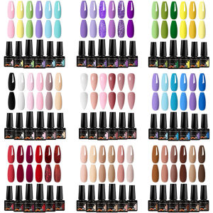 6pcs Gel Nail Polish Set HEMA Free Semi Permanent Soak Off UV Gel Varnish Nail Art Decoration Summer Manicure Nail Supplies DIY