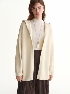 DUSHU | Lazy Style Hooded Wool Cardigan