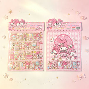 Sanrio | Kuromi 3D Embossed Gold Foil Stickers Double Layer Cute Kawaii Decals for Journal Notebook Laptop Water Bottle DIY  Decor Gift