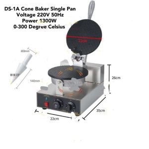 ™️ Commercial Electric Waffle Cone Baker Machine Single Double Pan Non Stick