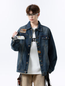 WUKONGYOUHUO | Trendy American Style Embroidered Washed Denim Jacket