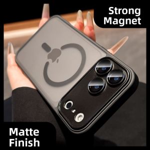 DAIMANG | Anti-Fingerprint Full-Cover Lens Case for iPhone 17 Pro Max 16 Pro 15 14 13 with Shockproof Skin Feel Magnetic Transparent