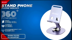 Stand HP Lipat Aluminium Serbaguna untuk Meja & Tempat Tidur | Dudukan Ponsel Portable Bisa Diputar 360 Derajat & Disesuaikan Tinggi Rendah | Stand HP Kokoh Aksesori Meja Kantor Universal untuk Semua Jenis Smartphone | Holder HP Lipat Praktis