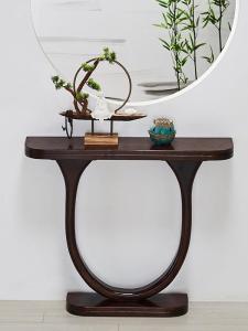 New Chinese Style Semicircle Solid Wood Console Tables a Long Narrow Table Wall Entry Bench Ultra Narrow Corridor Side View Entrance Cabinet Console