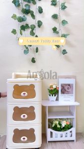 Angola Rak Laci Dorong Ekstra Besar Teddy Bear C59-C63 Rak Troli Serbaguna/Lemari Pakaian Multifungsi
