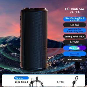 Loa Bluetooth MX40 Bass Mạnh Loa Siêu Trầm Không Dây Chống Nước IPX7 Hỗ Trợ Thẻ TF TWS USB Flash Drive Âm Thanh Vòm 3D Độ Phân Giải Cao Sử Dụng Trong Nhà Và Ngoài Trời