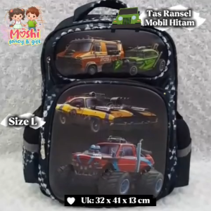 Tas Ransel Anak Laki-Laki Motif Mobil / Tas Sekolah Anak Laki-Laki Motif Car / Tas Gendong Anak Laki-Laki Racing Car