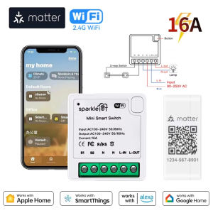 Matter WIFI Smart Switch Relay Smart Breaker Voice Control Homekit Siri 1 CH Module Automation Alexa Google Home