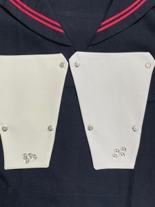 Double Layer Black White And Electric Blue Sailor Uniform Necktie Chest Barrier Accessory Jk Delinquent School Uniform Part