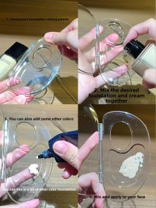 MONLEYTA | Foldable Acrylic Transparent Cloud Face Palette Multi-Function Coverable Manicure Makeup Tool Double Sided Foundation Sponge