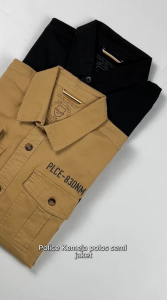 POLICE Kemeja Polos Semi Jaket Regular Fit Lengan Panjang Pria
