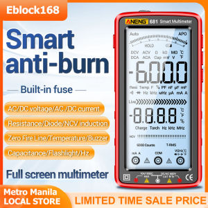 6000 Count Rechargeable Multimeter Voltmeter Ammeter Ohmmeter True RMS AC/DC Ohm Hertz Capacitor Diode NCV