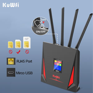 other | KuWFi 300Mbps 4G WiFi Router with SIM Card Slot Wireless Router External Antenna RJ45 WAN Port Wireless Router Hotspot Coverage
