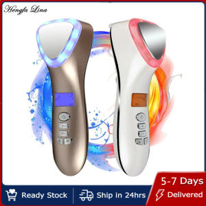 Hengfa Lina Hot Cold Hammer Ultrasonic Cryotherapy LED Photon Shrink Pores Facial Lifting Massager Ultrasound Eye Skin Care Device