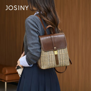 Retro Large Capacity Bucket Shape Shoulder Bag for Women by Josiny British Style Youth Casual Fashion Trendy College Style