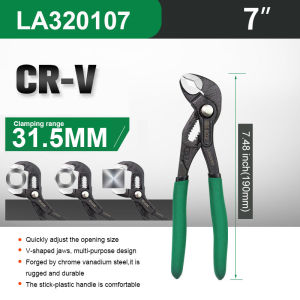 LAOA | LAOA Quick Adjust Pump Pliers 7/10V-Shaped Jaw Water Pump Pliers Pipe Clamp Gripping Tool for Plumbing Repair DIY