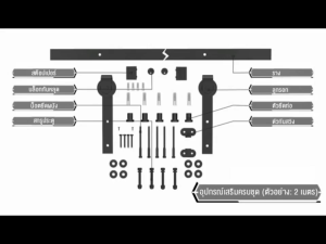 ประตูเลื่อน ชุดรางเลื่อนประตูสไลด์ รางประตู 5FT/6FT/6.6FT สดุเหล็กกล้าคาร์บอนสามารถรับน้ําหนักได้150กิโลกรัม รางประตูบานเลื่อน ประตู รางเลื่อนประตู