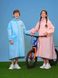 New Raincoat For Kids Boys Girls Pupils with Bags and Waterproof  Leggings EVA Advanced Student Raincoat for Teenagers Thick Brim Full Body Rainproof Poncho