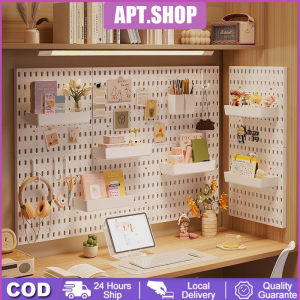 Rak Gantung Meja Kerja Dapur Rumah Lemari Penyimpanan Bebas Paku/Set DIY Piring Dinding / Peg Hole Board/Piring Lubang